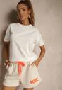 Beżowy Bawełniany T-shirt o Kroju Oversize Zilona