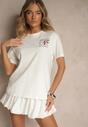 Biały T-shirt z Bawełny o Kroju Oversize Fillinea