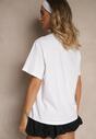 Biały Basicowy T-shirt z Bawełny Kollea