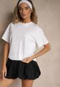Biały Basicowy T-shirt z Bawełny Kollea