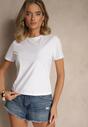 Biały Basicowy T-shirt z Bawełny Ralurelle