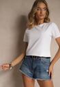 Biały Basicowy T-shirt z Bawełny Ralurelle