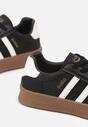 Czarno-Białe Sneakersy Sportowe z Ozdobnymi Paskami i Przeszyciami Wenilan