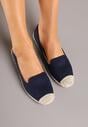 Granatowe Espadryle z Motywem Plecionki Ralomea