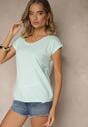 Jasnozielony Basicowy T-shirt z Bawełny Ralotea