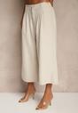 Jasnobeżowe Eleganckie Spodnie Typu Culottes Silunea