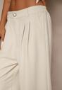 Jasnobeżowe Eleganckie Spodnie Typu Culottes Silunea