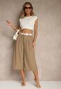 Brązowe Eleganckie Spodnie Typu Culottes Silunea