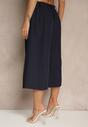Granatowe Eleganckie Spodnie Typu Culottes Silunea
