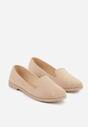 Ciemnobeżowe Balerinki Typu Mokasyny Ravinda