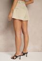 Beżowe Szorty High Waist z Kieszeniami Typu Cargo Aloviane