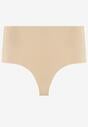 Beżowe Bezszwowe Majtki High Waist Kolunea