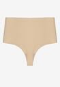 Beżowe Bezszwowe Majtki High Waist Kolunea