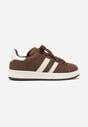 Brązowe Sneakersy Ozdobione Paskami Dolirenna