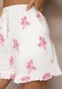 Fuksjowe Szorty z Wiskozą High Waist w Kwiaty Nilvella