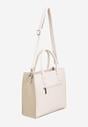Jasnobeżowa Klasyczna Torebka Typu Shopper z Paskiem Crossbody Nalireine