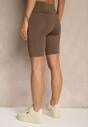 Brązowe Szorty Typu Kolarki High Waist Nalareine