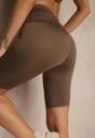 Brązowe Szorty Typu Kolarki High Waist Nalareine