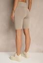Beżowe Szorty Typu Kolarki High Waist Nalareine