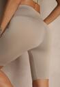 Beżowe Szorty Typu Kolarki High Waist Nalareine