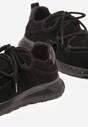 Czarne Zamszowe Sneakersy z Wkładką ze Skóry Naturalnej Dolavienne