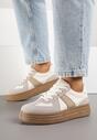 Ciemnobeżowe Sneakersy w Stylu Kultowych Tenisówek na Grubej Podeszwie Nanniris