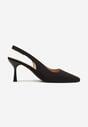 Czarne Sandały na Szpilce Typu Slingback Melovelle