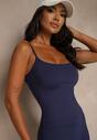 Granatowy Casualowy Top Halanissa