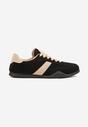 Czarno-Beżowe Sneakersy Ozdobione Tłoczeniem Halennesa