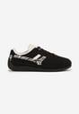 Czarne Sneakersy z Geometrycznym Motywem w Zeberkę Arpolia