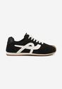 Czarne Sneakersy z Geometrycznym Wzorem Arnenta