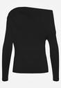 Czarna Bluzka Longsleeve Vices z Asymetrycznym Dekoltem Fertie