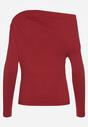 Bordowa Bluzka Longsleeve Vices z Asymetrycznym Dekoltem Fertie