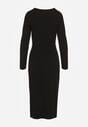 Czarna Sukienka Koktajlowa Vices Ozdobiona Perełkami i Marszczeniem Odarre