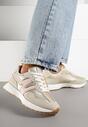 Złote Płaskie Sneakersy Ozdobione Geometrycznym Wzorem Rividi