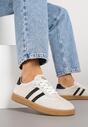 Beżowe Sneakersy Tenisówki Ozdobione Paskami Halianea