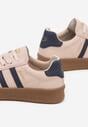 Różowe Sneakersy Sportowe z Ozdobnymi Paskami i Przeszyciami Wenilan