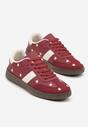Bordowe Sneakersy Tenisówki Ozdobione Kwiatkami Zummine