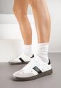 Białe Sneakersy Tenisówki Ozdobione Kwiatkami Zummine