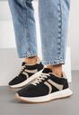 Czarne Sneakersy z Geometrycznym Wzorem Velwettia