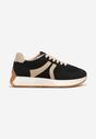 Czarne Sneakersy z Geometrycznym Wzorem Velwettia
