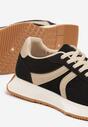 Czarne Sneakersy z Geometrycznym Wzorem Velwettia