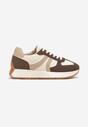 Brązowe Sneakersy z Geometrycznym Wzorem Velwettia