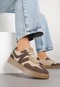 Brązowe Sneakersy Ozdobione Geometrycznym Motywem Benike