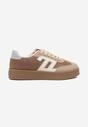 Brązowe Sneakersy Ozdobione Geometrycznym Motywem Lanelise
