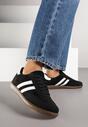 Czarne Sneakersy z Geometrycznym Wzorem Naliette