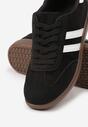 Czarne Sneakersy z Geometrycznym Wzorem Naliette