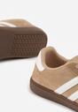 Ciemnobeżowe Sneakersy z Geometrycznym Wzorem Naliette