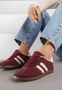Bordowe Sneakersy z Geometrycznym Wzorem Naliette