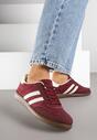 Bordowe Sneakersy z Geometrycznym Wzorem Naliette